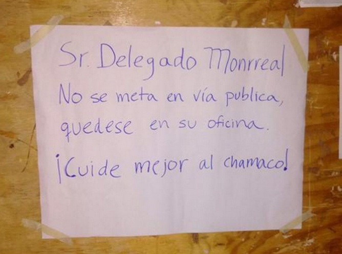 Denuncian amenazas contra Monreal en Cuauhtémoc