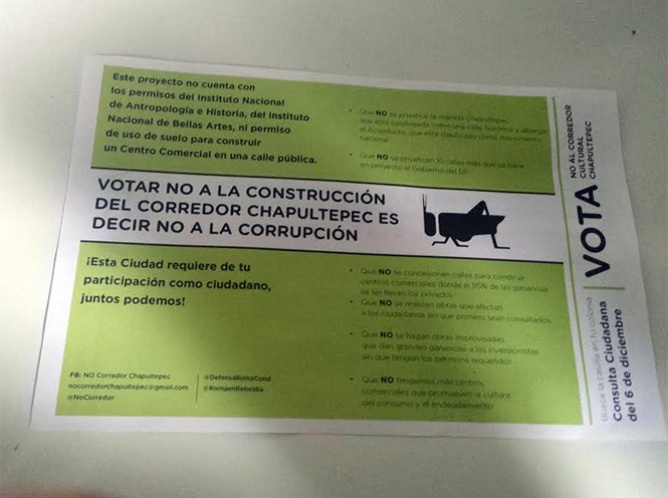 Morena promoverá el 'NO' al Corredor Chapultepec