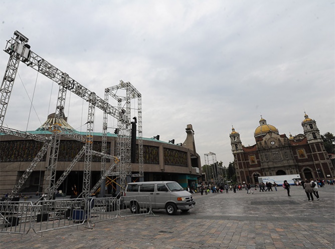 Elementos de seguridad resguardan la Basílica de Guadalupe
