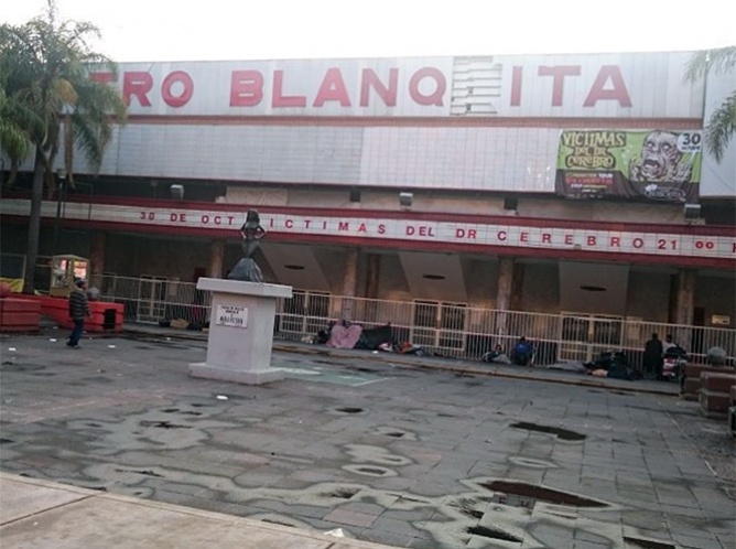 Teatro Blanquita foco rojo de personas en situación de calle 