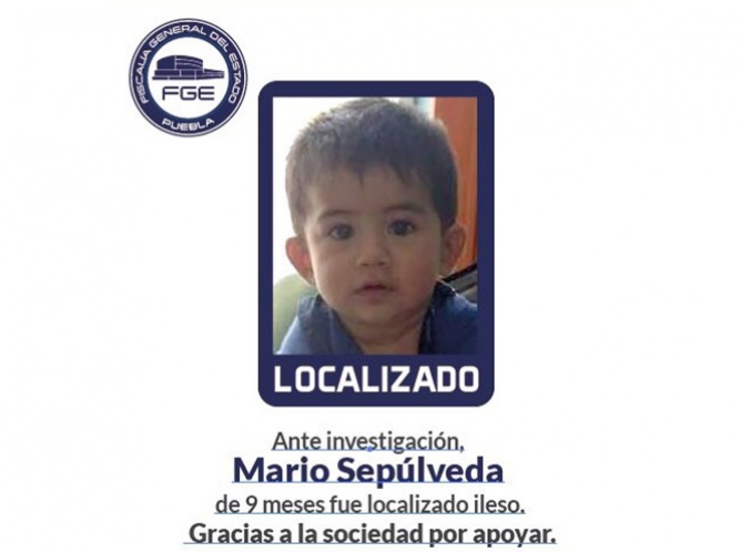Localizan a bebé robado durante asalto en Puebla 