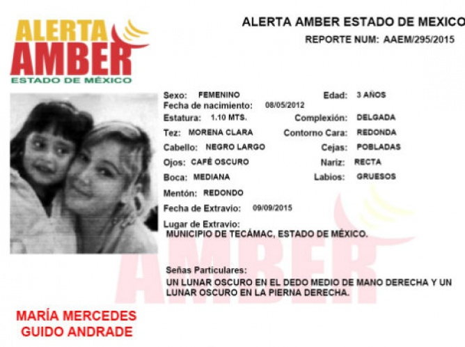 Activan Alerta Amber por la desaparición de menor en Tecámac