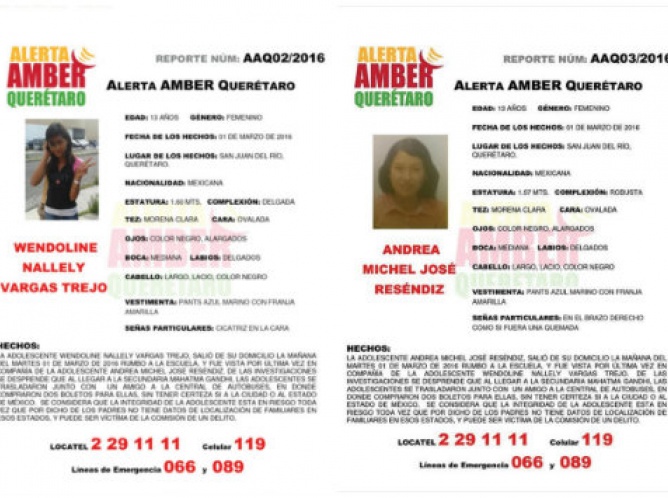 Activan Alerta Amber por la desaparición de dos menores 