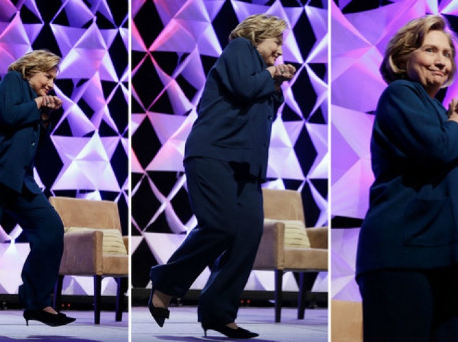Mujer lanza zapato contra Hillary Clinton en Las Vegas 