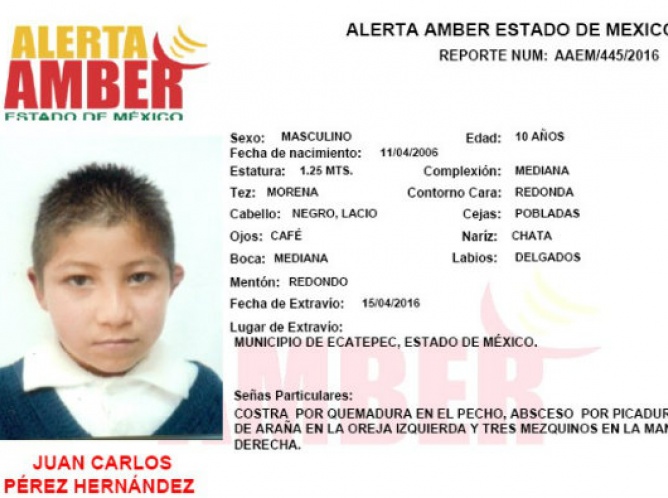 Activan Alerta Amber por la desaparición de menor en Ecatepec