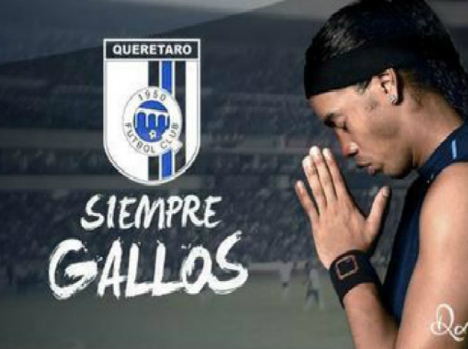 Ronaldinho es muy Gallo, ya es jugador del Querétaro