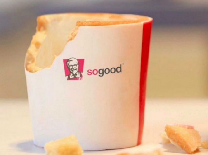 KFC probará entregar productos en envases comestibles